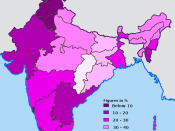 Indian states by poverty in percentage (1999-2000)
