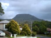 Mount Keira seen from Wollongong suburb of Keiraville on Robsons Road