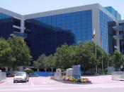 The headquarters of Intel Corporation in Santa Clara, California. Note the small 