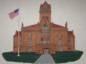 Knox, Indiana BP/ Amoco Zingo Express Gas Station Mural: City Hall Detail