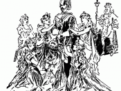 A member of the Life Guards is admired by Utopian maidens
