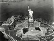 Statue of Liberty and part of Bedloe's (Liberty) Island, 1927