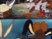 The two alternate endings to Hare Ribbin ' . Each depicts the dog's death via gun violence, which is today consider too harsh for it's target audience.