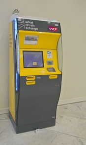 A SNCF ticket machine in Orly International Airport near Paris, France.