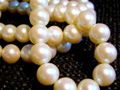 A white pearl necklace.