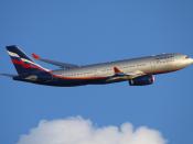 English: an Aeroflot Airbus A330-200 as it climbs out of Sheremetyevo Airport