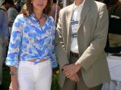 Queen Noor of Jordan with Steve Jurvetson after the 2006 FIFA World Cup match between Argentina and Germany.
