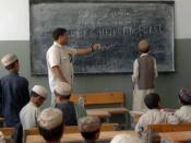 Afghan students learning English.