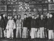 Early officers of San Francisco's Six Companies in traditional dress, with riding jackets over changshan.