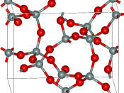 keatite (SiO2), red atoms are oxygens