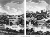 A print exemplifying the contrast between neo-classical vs. romantic styles of landscape and architecture (or the 