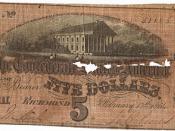 Confederate Five Dollar Bill 1864 Front