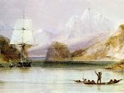 HMS Beagle at Tierra del Fuego (painted by Conrad Martens). HMS Beagle in the seaways of Tierra del Fuego, painting by Conrad Martens during the voyage of the Beagle (1831-1836), from The Illustrated Origin of Species by Charles Darwin, abridged and illus