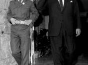 English: President Gamal Abdal Nasser of Egypt (right) with the Leader of the Libyan Revolution, Muammar al-Gaddafi, 1969