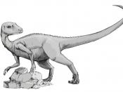 black and white version of the Abrictosaurus, a type of dinosaur