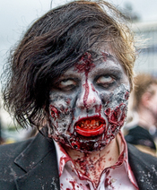 English: A participant of a Zombie walk, Asbury Park NJ, USA.