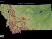 English: Shaded relief map of the U.S. state of Montana. From the United States Geological Survey.