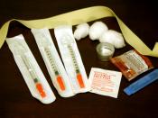 Compare this legitimate injection kit obtained from a needle-exchange program to the user-compiled one above.
