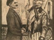 Русский: old russian poster depicting Uncle Sam shaking hands with representative of russian democracy