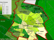 Map of income distribution in Salinas.