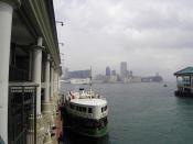 English: A Ferry at the Pier of Hong Kong