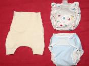 Different kinds of outer diapers. Baby diapers.
