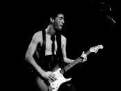 English: Red Hot Chili Peppers guitarist Hillel Slovak (1962-1988) performing in Philadelphia, Pennsylvania in 1983.