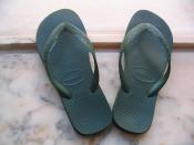 The flip-flop sandal, worn both by men and women