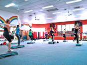 Step Aerobics Class at a Gym Category:Step aerobics