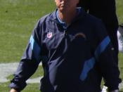 English: Norv Turner, the coach of the San Diego Chargers American football team.