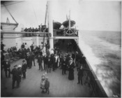 Uncaptioned photograph of a ship deck that was similar to the Titanic - NARA - 278332