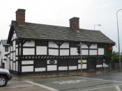 English: Cromwell's Cottage In medieval times, Warrington's importance was as a crossing point of the River Mersey and it became a fulcrum in the English Civil War. The armies of Oliver Cromwell and the Earl of Derby both stayed near the old town centre a