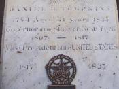 The cover to the vault in which the remains of Daniel D. Tompkins, 6th Vice President of the United States, are interred, in the west yard of St. Mark's Church in-the-Bowery, in the East Village, Manhattan, New York City