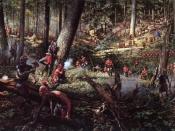 English: A battle during the Seven Years' War between British and Indians in North America.