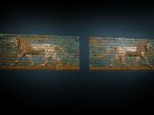 Two panels of Babylon gate relief by Nebuchadnezzar II