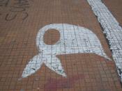 The white shawl of the Mothers of the Plaza de Mayo, painted on the ground in the plaza