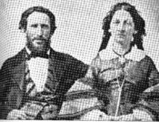 English: This is a photo of James F. and Margaret (Keyes) Reed, who were members of the Donner Party. Margaret died about 1862, and James died in 1874. The original photo is at the Bancroft Library, University of California, Berkeley. The photographer is 