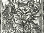 Ajax and Hector exchange gifts, woodcut in Andreas Alciatus, Emblematum libellus, 1591.