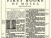 The first page of the Book of Genesis from the original 1611 printing of the King James Bible.