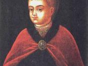 Portrait of young Peter I of Russia. Parsuna of XVII c.