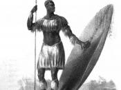 James King's sketch of King Shaka (1781 - 1828) from 1824