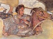 English: Detail of the Alexander Mosaic, representing Alexander the Great on his horse Bucephalus. Português: Detalhe do chamado 