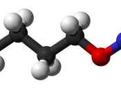 Ball-and-stick model of the butyl nitrite molecule, an alkyl nitrite used in poppers, an inhalant drug that induces a brief euphoria.