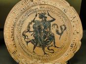 Peleus and Thetis, Boeotian black-figure dish, ca. 500 BC–475 BC.
