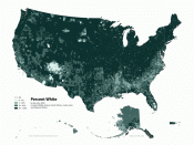 White Americans as percent of population, Census 2000.
