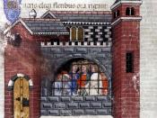 Boethius imprisoned (from 1385 manuscript of the Consolation)