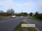 English: Bascombe Road, Looking towards Windy Corner The busy junction at Windy Corner