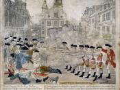 This engraving by Paul Revere, portraying the Boston Massacre with a patriot's bias, shows the Old State House sitting prominently behind the action.
