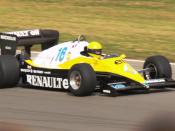 An ex-Eddie Cheever Renault RE40 Formula One car being demonstrated during the World Series by Renault event at Donington Park, September 2007.