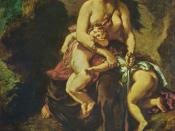 Medea (about to murder her children) by Eugène Ferdinand Victor Delacroix (1862).
